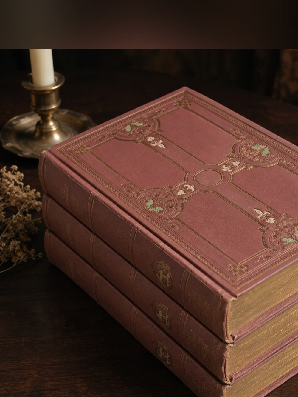 Antique 1910 Harvard Classics Poetry 3 Book Set Dark Academia Gilt